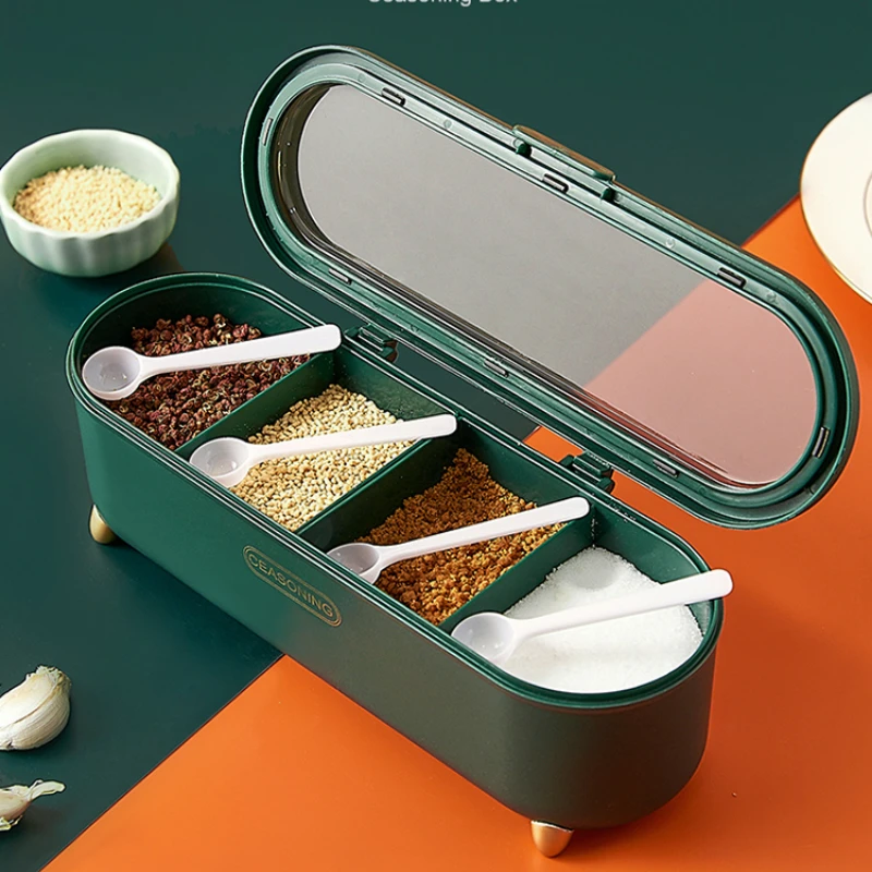 

Condiment Box Combination Suit Condiment Bottle Can Household Kitchen Supplies Salt Monosodium Glutamate Storage Box Sealed Inte