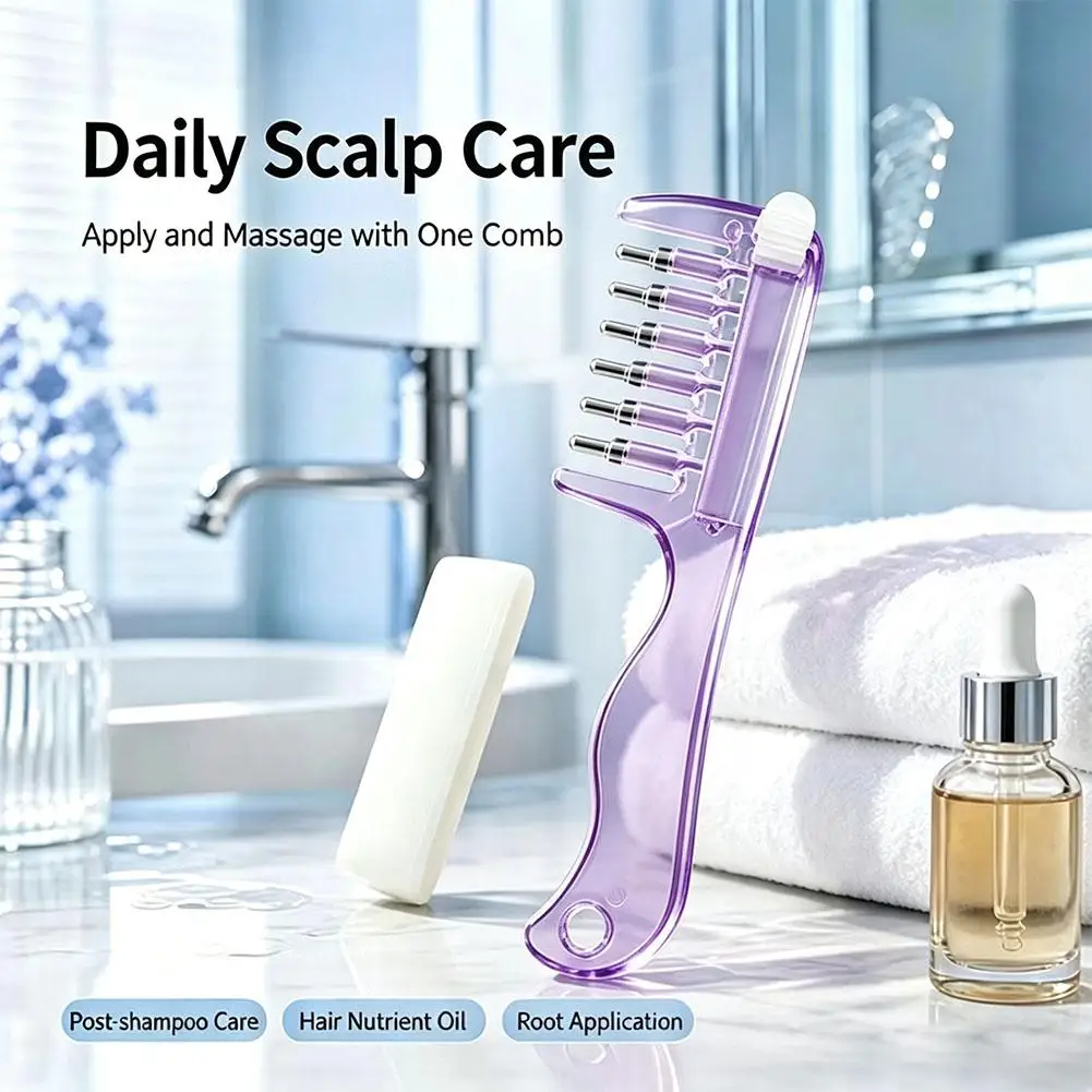 Hair Scalp Applicator Comb Essential Oil Root Apply Massage Brush Portable Serum Liquid Distribution Hair Care Tool