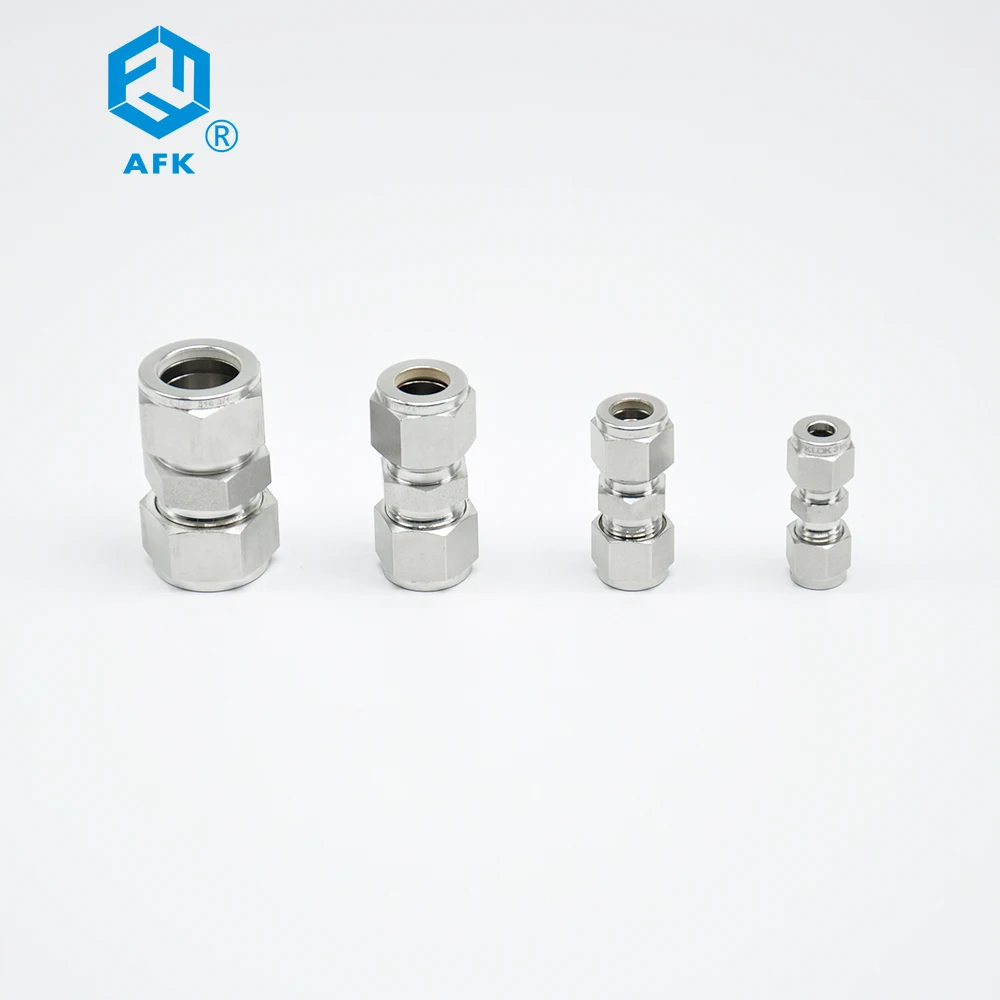 6mm 8mm 10mm 12mm Double Ferrule 316 Stainless Steel Compression Tube fittings Union