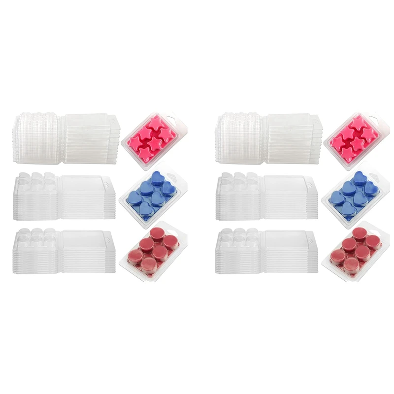 

120 Pack Wax Melt Containers-6 Cavity Clear Empty Plastic Wax Melt Molds - Clamshells For Tarts Wax Melts.