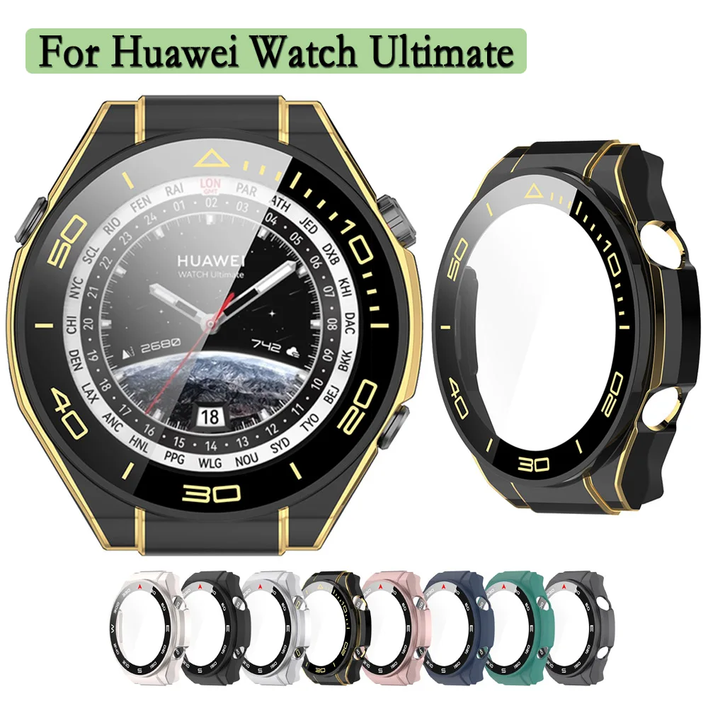 For Huawei Watch Ultimate Shell 2-in-1 Protective Case With Screen Tempered Glass Protector Watch Protection Cover
