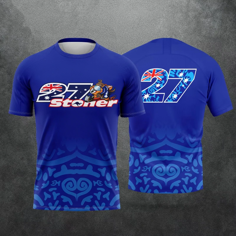 2026 New Racing No. 27 Rider Casey Stoner Fan 3D Printed Pattern T-Shirt Men Women Summer Casual Short Sleeve Quick-Dry Top