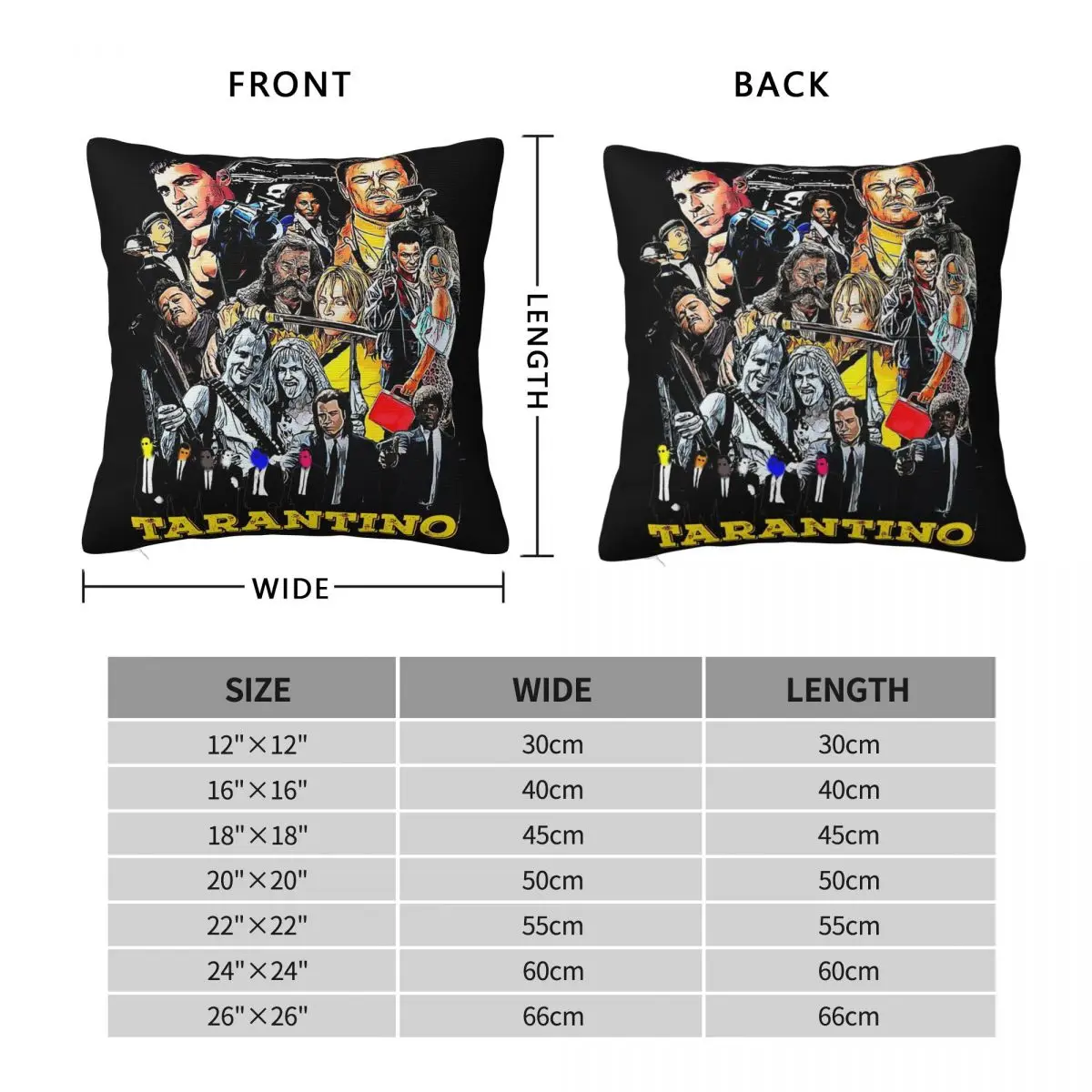 Quentin Tarantino Films Square Pillowcase Polyester Linen Velvet Creative Zip Decor Throw Pillow Case Sofa Cushion Cover 45x45