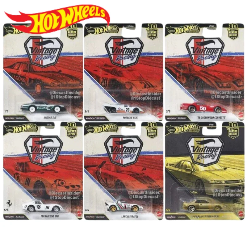 Hot Wheels Premium Culture Vintage Racing Jaguar Xjs 1:64 Porsche Corvette Ferrari 250 Lancia Nissan Diecast Alloy Cars Gift Toy view 2