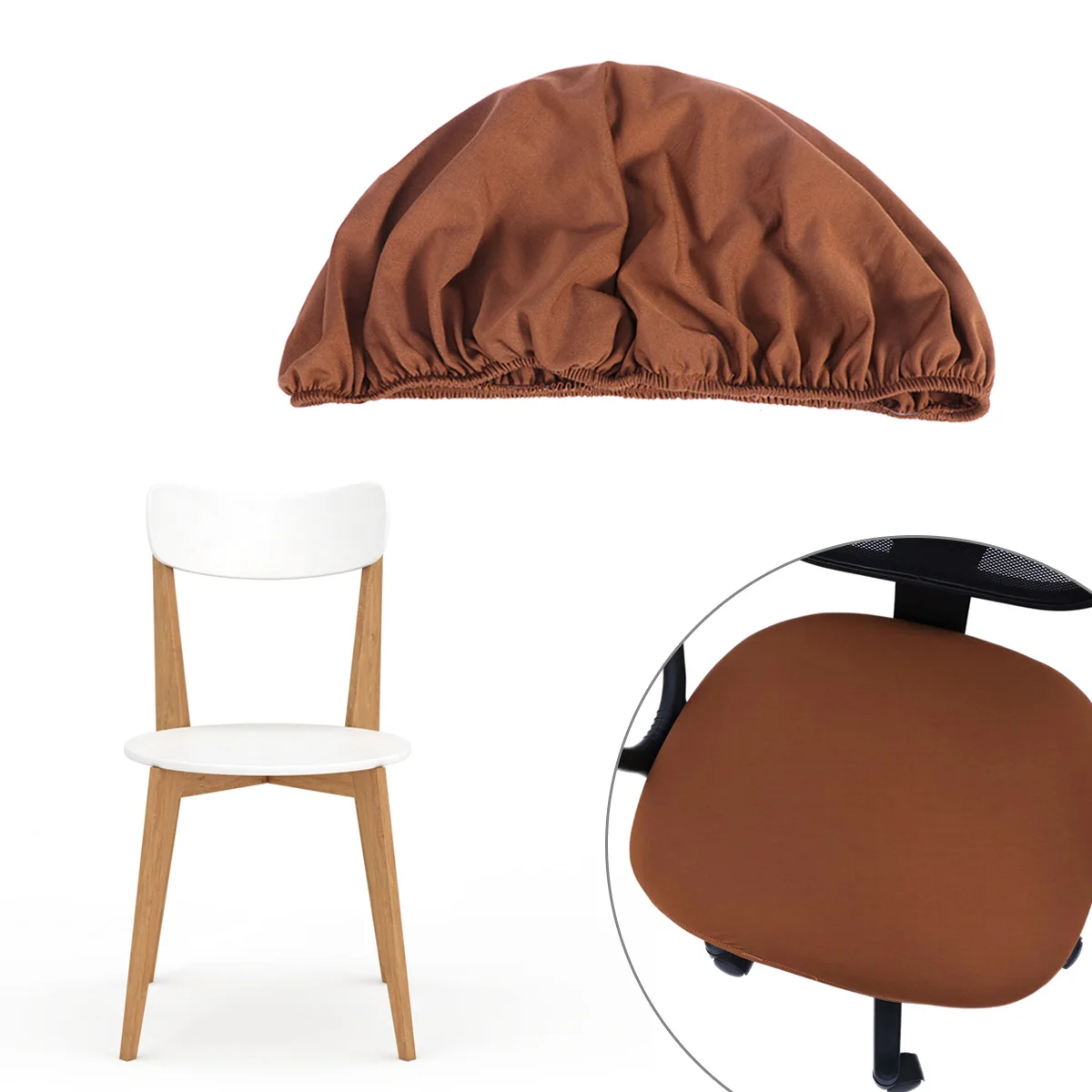 

2Pcs Chair Seat Covers Rhombic Lattice Jacquard Fabric Anti Slip Elastic B Wrinkle Resistance Reusable Square Cushion Cases