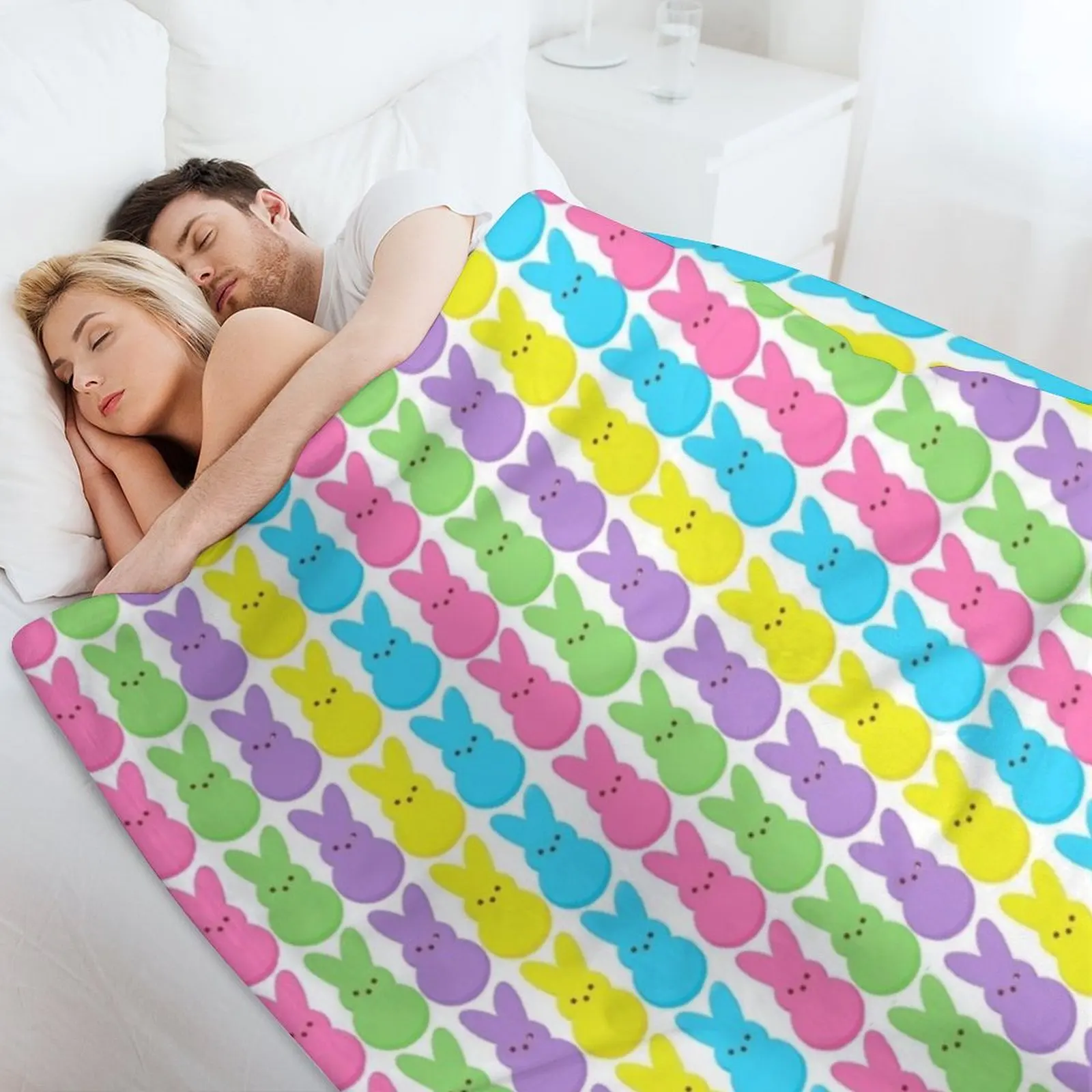 زقزقة عيد الفصح، معلقة مع زقزقتي 2021 رمي بطانية أسرة شتوية ناعمة منقوشة ريتروس للأريكة بطانيات رقيقة #4