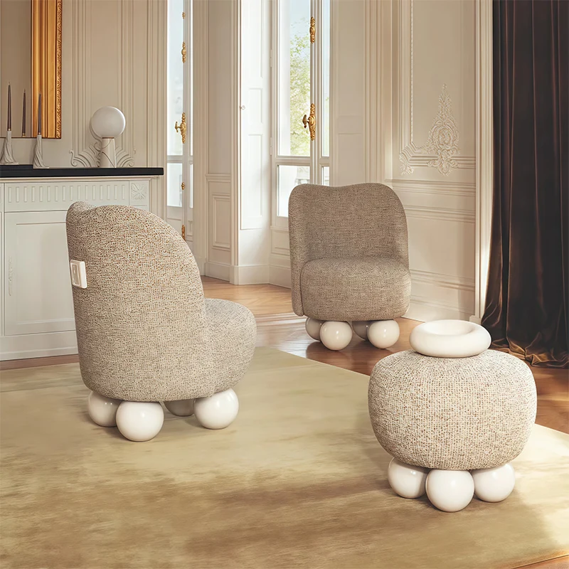 

Nordic Modern Solid Wood Sofa Chair Simple Backrest Designer Ball Chair For Home Hotel Casual Small Furniture Living Room