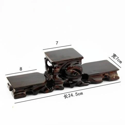 Solid wood root carving ornaments, strange stone vases, purple sand teapot bottom seat, round high and low wooden Display Stand