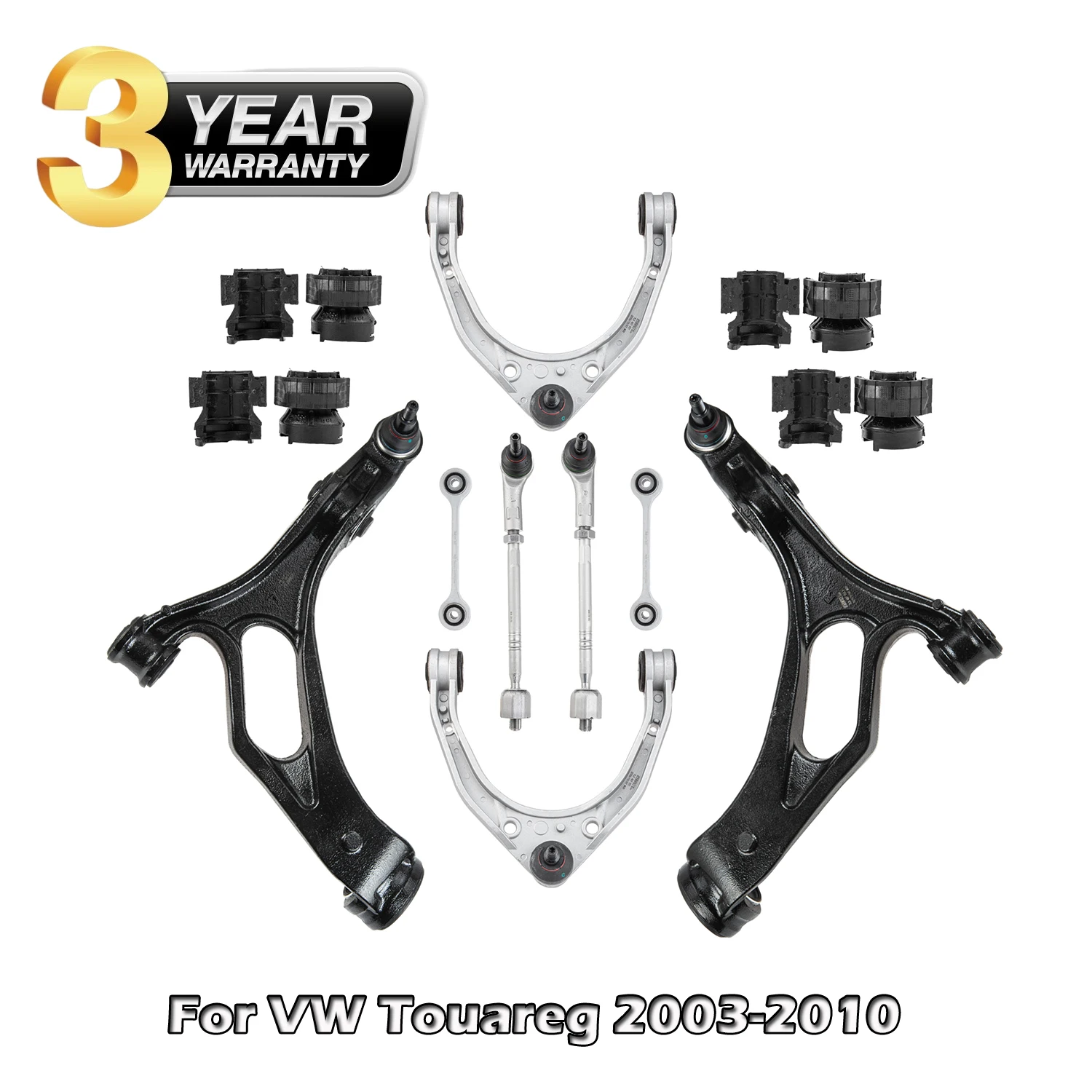 Front Upper Lower Control Arm w/Ball Joint Suspension Kit For VW Touareg 2003-2010