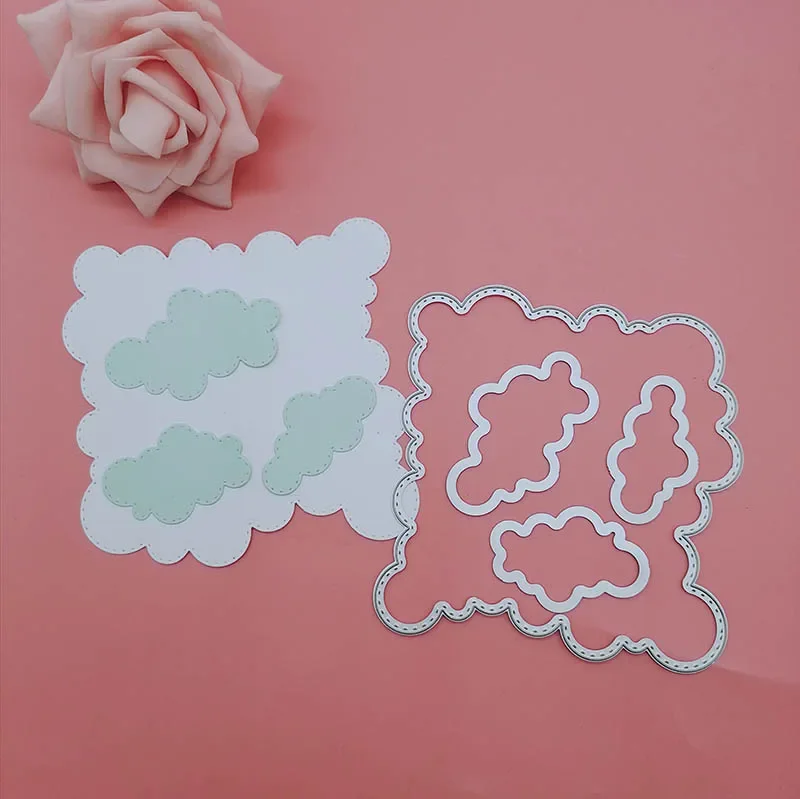 Cloud Stencil Edge Metal Cutting Dies Mix-ables Stencil for DIY Scrapbooking Album Decorative Embossing Paper Cards Making Craft