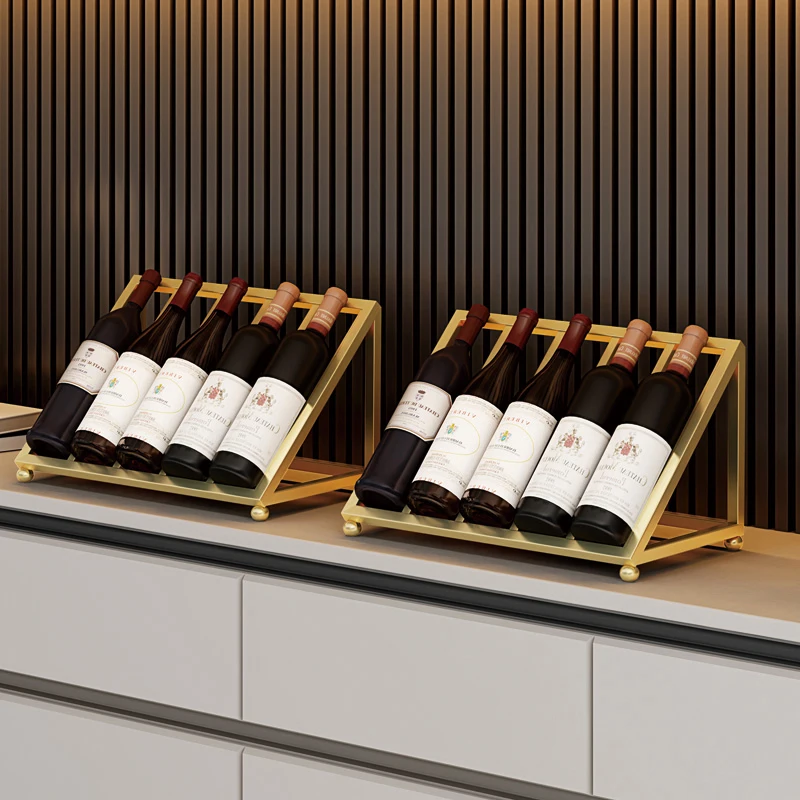 High Quality Red Wine Racks Simple Designer inclined shelf Cabinet Storage Rack Creative Desktop Wine Bottle Display Ornaments
