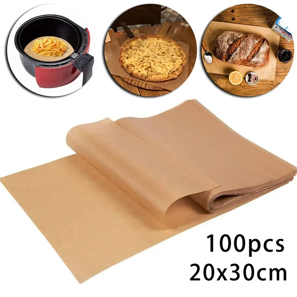 

100pcs 20*30cm Baking Paper Parchment Baking Mat Sheet Thick Oven Resistant Bake Oil-proof Paper Non-stick Kitchen Baking Tool