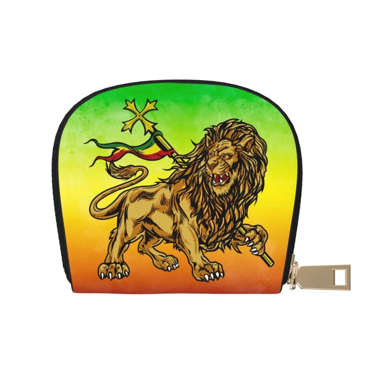 

Rasta Lion Of Judah Ethiopia Card Holder Wallet for Women Girls Trendy Rastaman Rastafari Coin Bag Purse Portable ID Card Holder