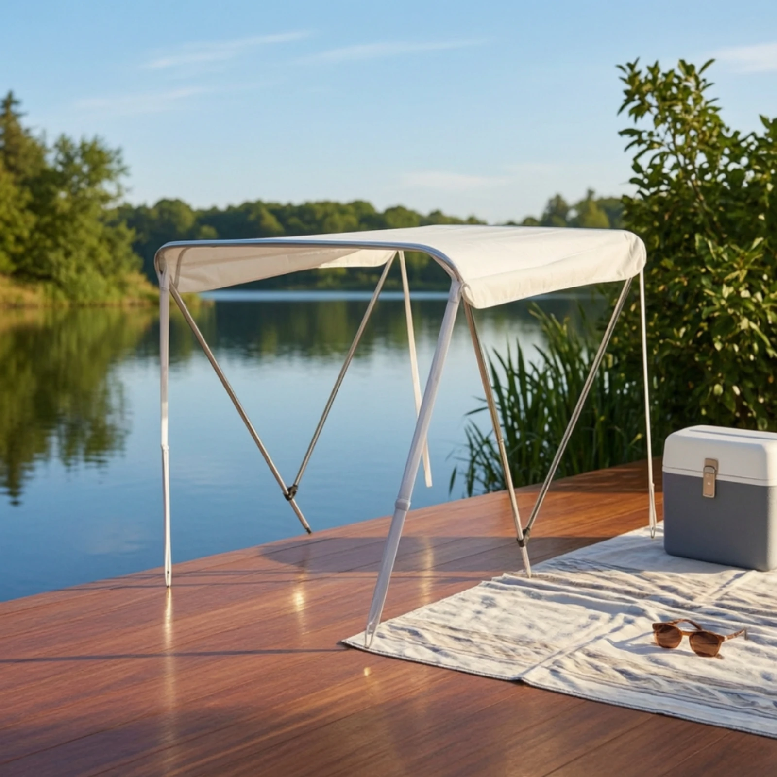Boat Awning with Folding Frame Waterproof Marine Boat Canopy Marine Sunshade Canopy Water-Resistant Cover Easy Setup for Boaters