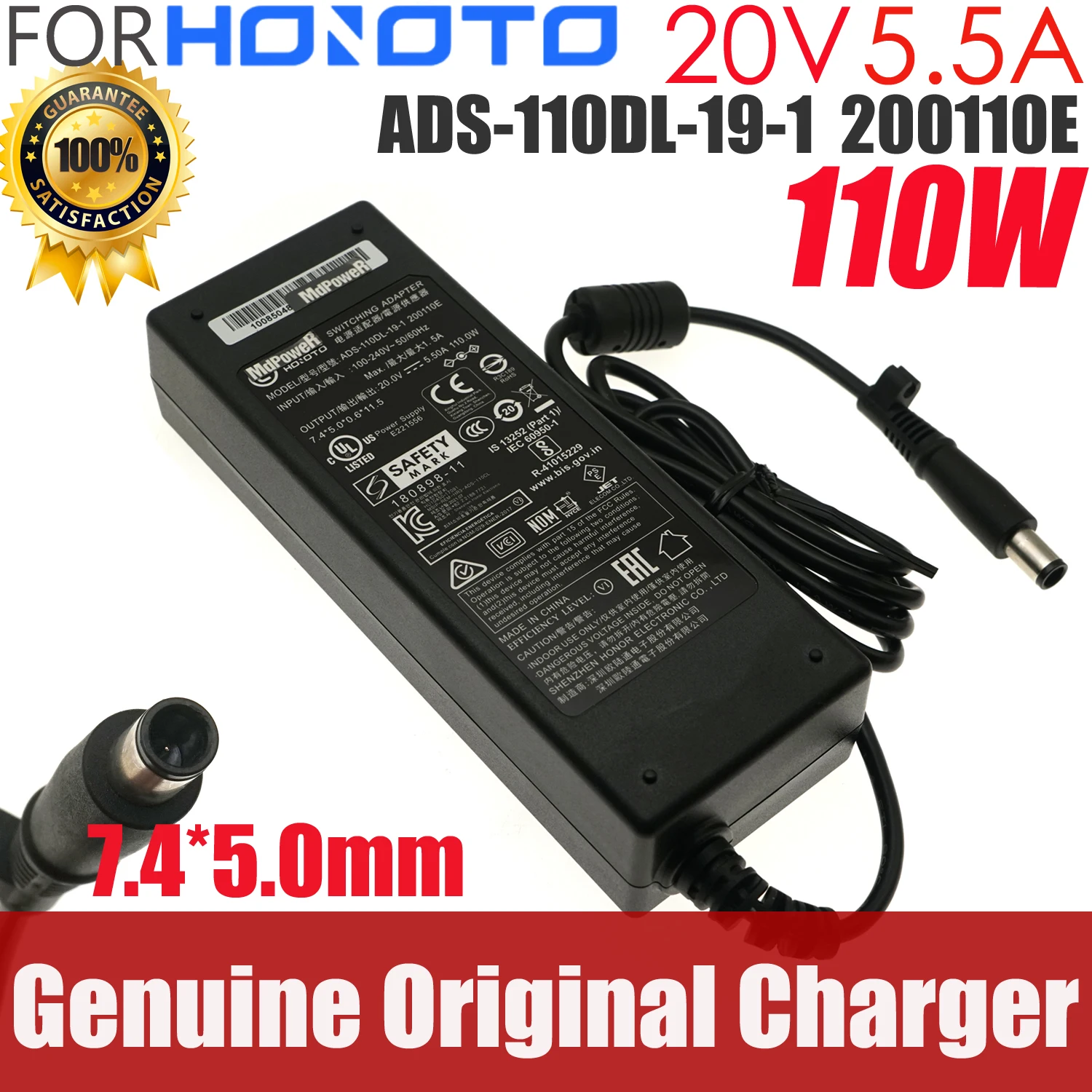 

Original For LaCie 1Big Dock SSD Pro 110W Power Supply 20V 5.5A 110W ADS-110DL-19-1 200110E AC Adapter Charger