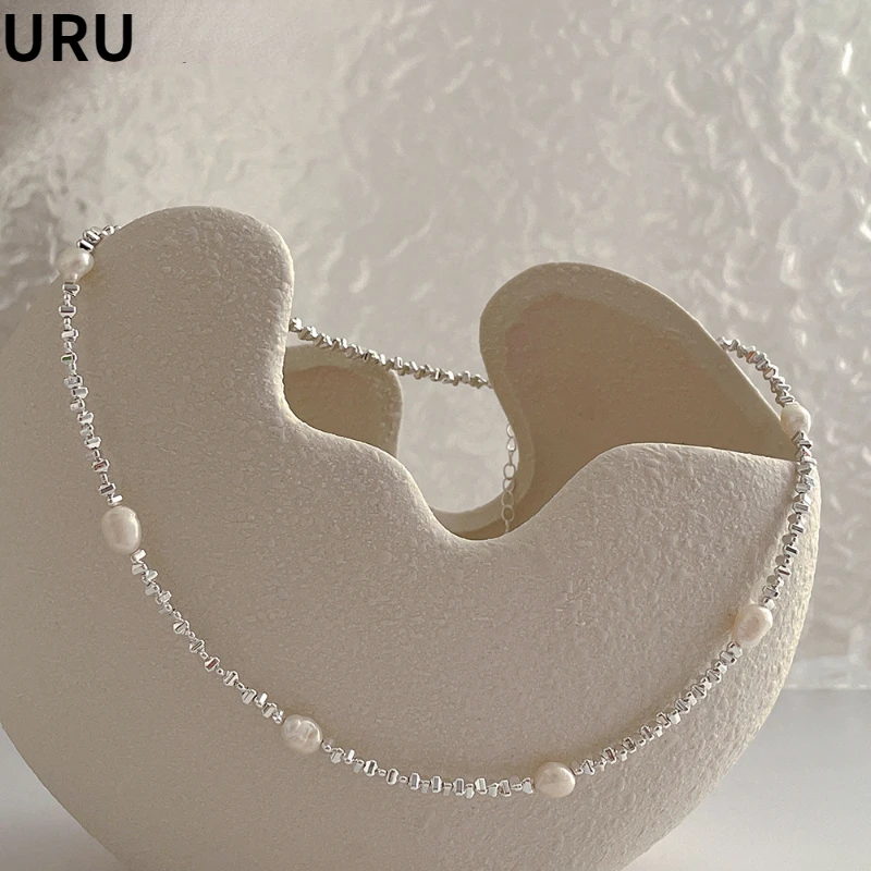 Fashion Jewelry Sweet Korean Temperament Natural pearl Chain Necklace For Women Wedding Gifts Simply Design Accessories Hot Sale