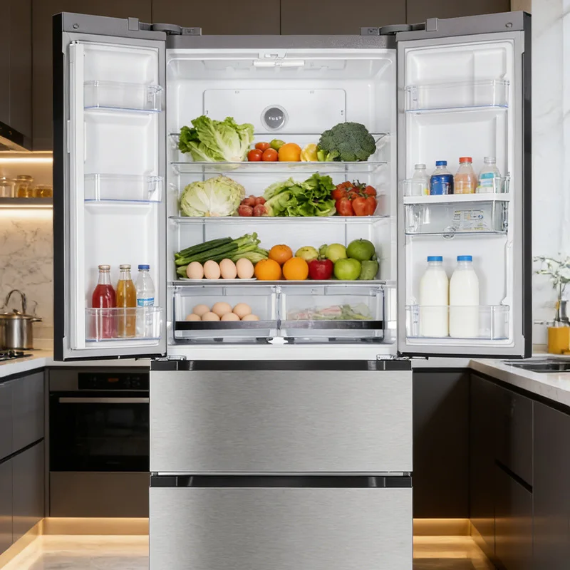Foreign Trade Export Household French Door Multi-door Air-cooled Frost-free Inverter Silent 510L Electronic Refrigerator