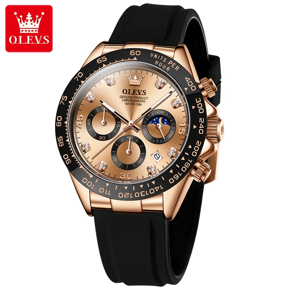 OLEVS 2875 Luxury Men Watch Quartz Man Watches Waterproof Luminous Top Brand Watch for Men Date Chronograph Sport Wristwatch image 3