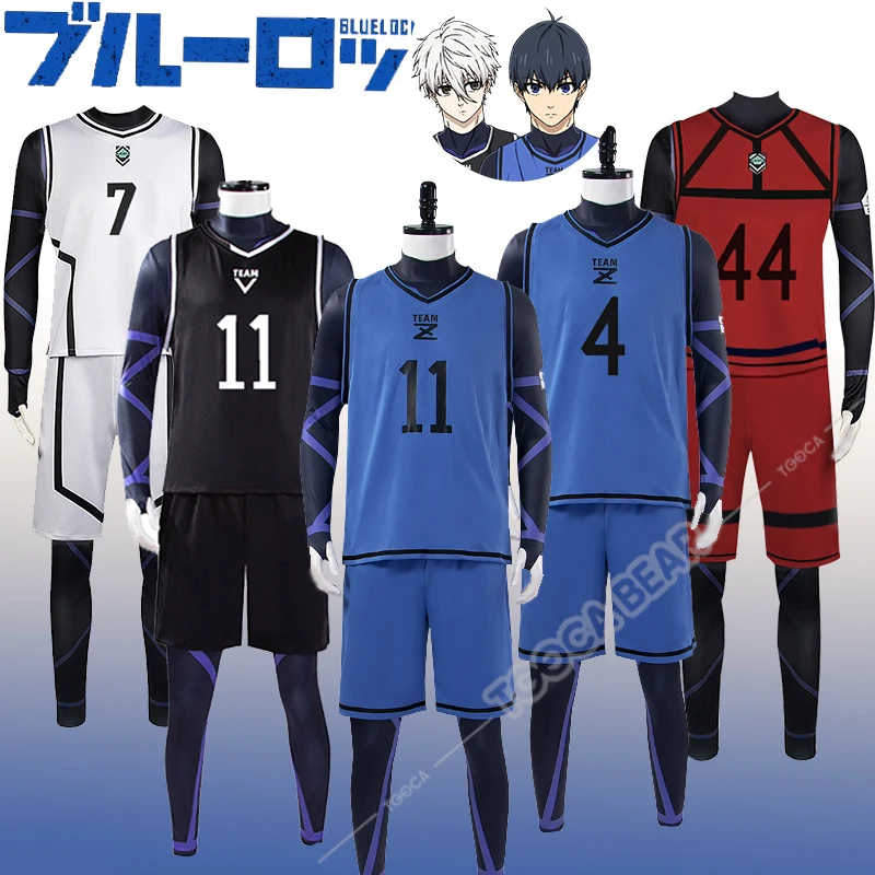 Blue Lock Cosplay Costume Jersey Football Club Sportswear Anime Isagi Yoichi Hyoma Chigiri Meguru Bachira Jumpsuits Vest Shorts