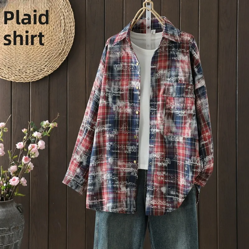 

Женское пальто больших размеров на весну-осень, свободного кроя, с длинными рукавами, в клетку, на одной пуговице, новинка, повседневное, для работы и отдыха