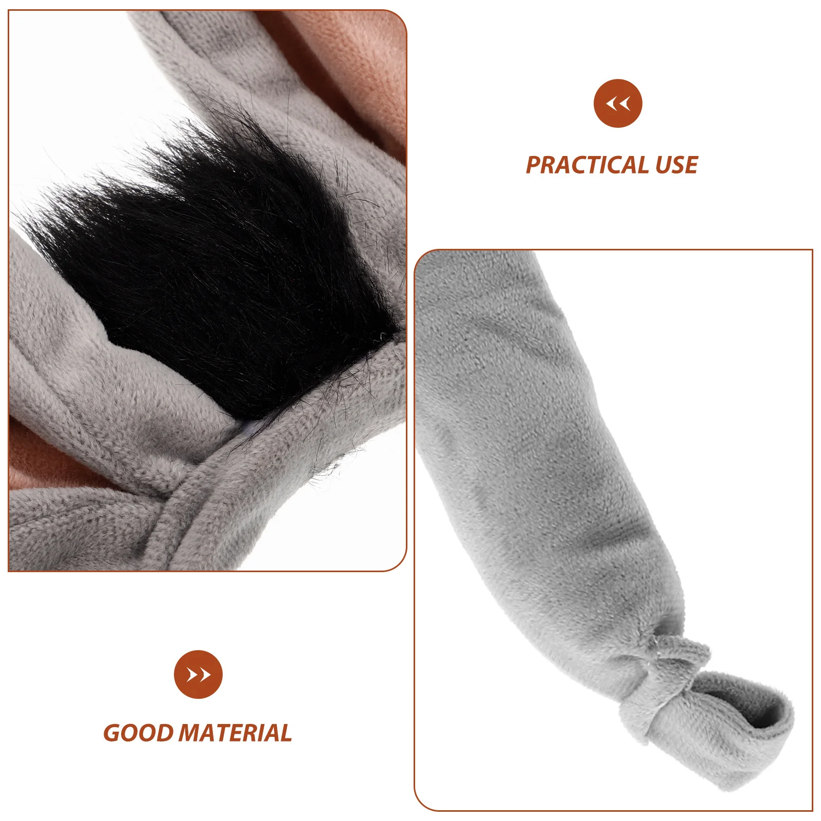 Diadema de burro, conjunto de cola, accesorios de disfraz de animales para niños y adultos, recuerdos de fiesta de zoológico de granja, Halloween, Pascua, cumpleaños