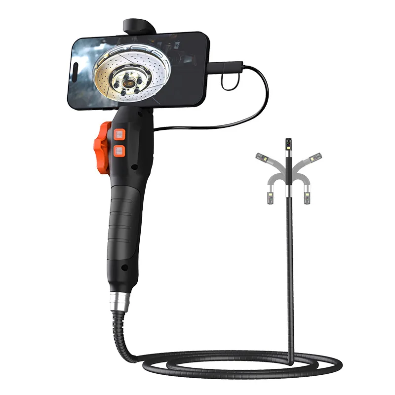2MP 1080P 8MM Dual Lens Articulate Steering Endoscope For Android ISO CMOS Borescope Inspection Otoscope Digital Microscope
