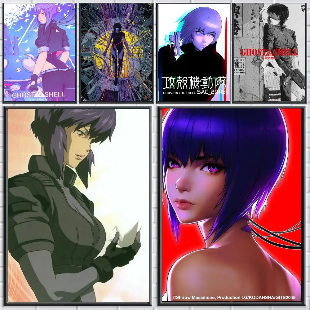 anime G-Ghost in the Shell-L Poster Peel and Stick Wall Art for Cafe Office Bar and Home Decoration