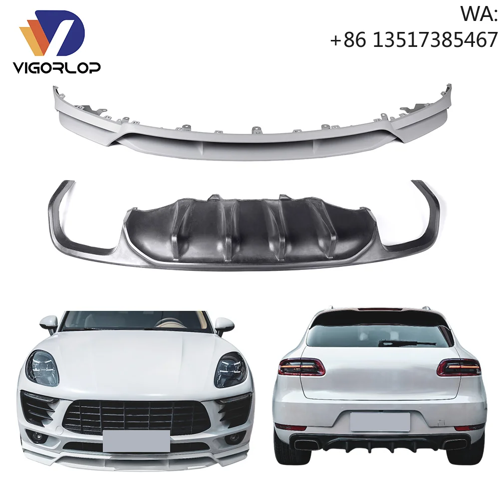 High End Decoration Accessories Part Car Front Bumper Lip for porsche Macan KDA Front Lip 95B 2014-2018 view 2