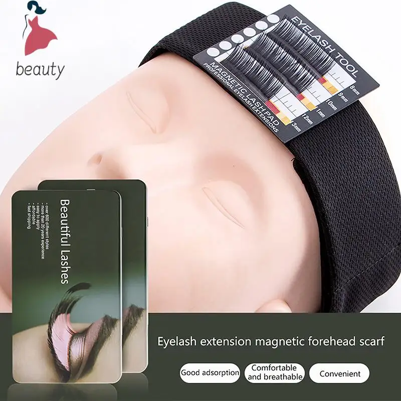 Magnetic Lash Pad Grafting Eyelash Headband Headscarf For Lash Extension Supplies Forehead Towel Pad Eyelash Tablet Makeup Tool