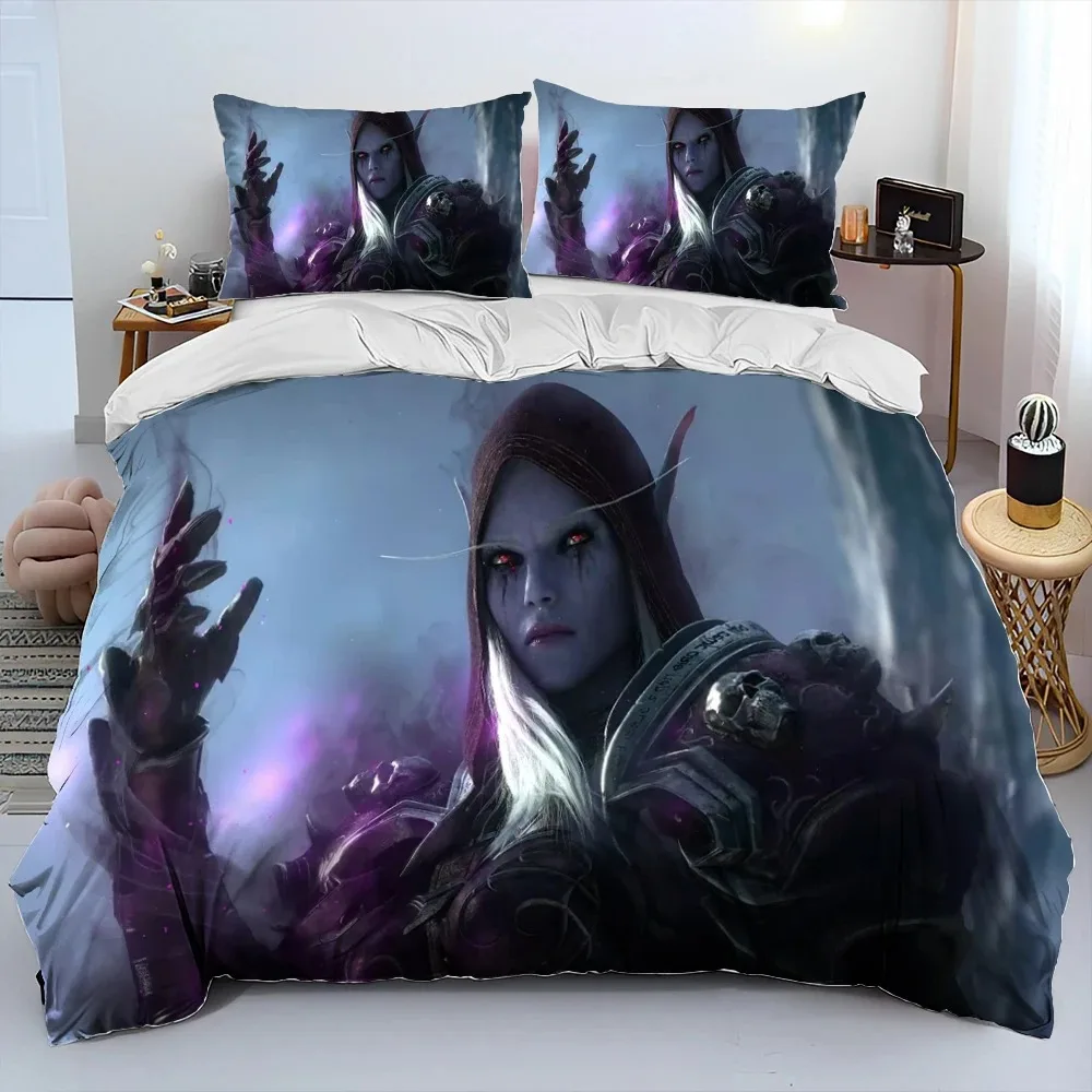 Новый комплект постельного белья с 3D принтом World of Warcraft, WOW, игрового геймера, комплект постельного белья в стиле аниме, комплект из 3 предметов для взрослых и детей, комплекты пододеяльников для спальни