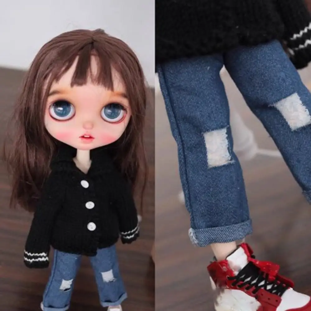 

Fashion Ripped Jeans Pants Cute DIY Accessories Princess Casual Pants Mini Doll Trousers Clothes for azone ob24 Dolls