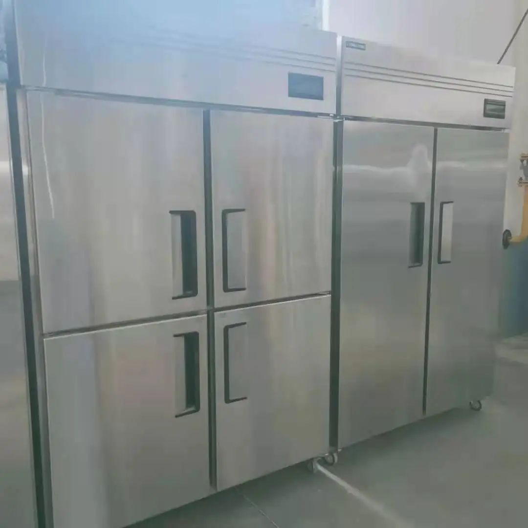 990L Commercial Stainless Steel 4-Door Electric Power Freezer Chiller Portable Used for Hotel Kitchen Freezing Equipment