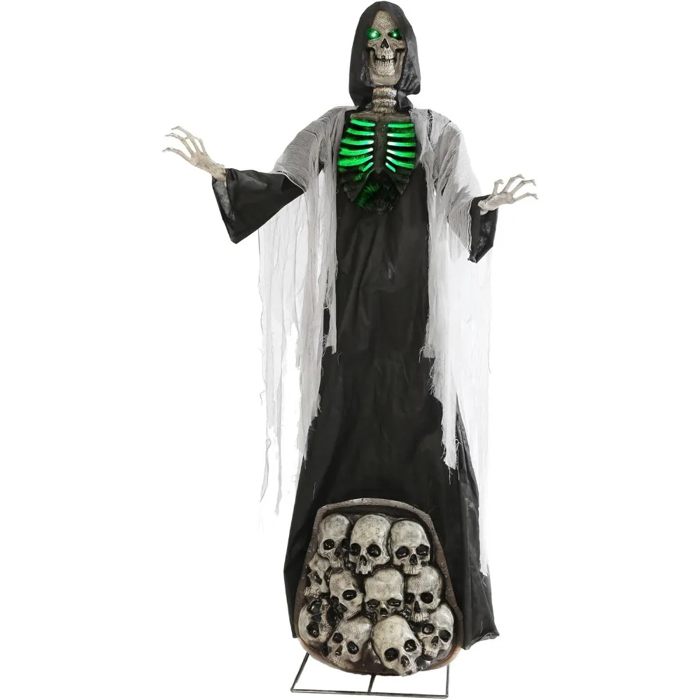 

Halloween Motion Activated Scary Halloween Prop, Battery Operated with On-Off Switch, Light-Up Eyes and Chest for Indoor Covered