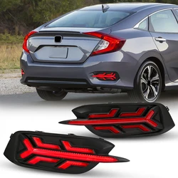 3-Functions For Honda Civic 10th 2016 2017 2018 2019 2020 2021 Car Rear Bumper Light Turn Signal Driving Lamp Brake Reflector