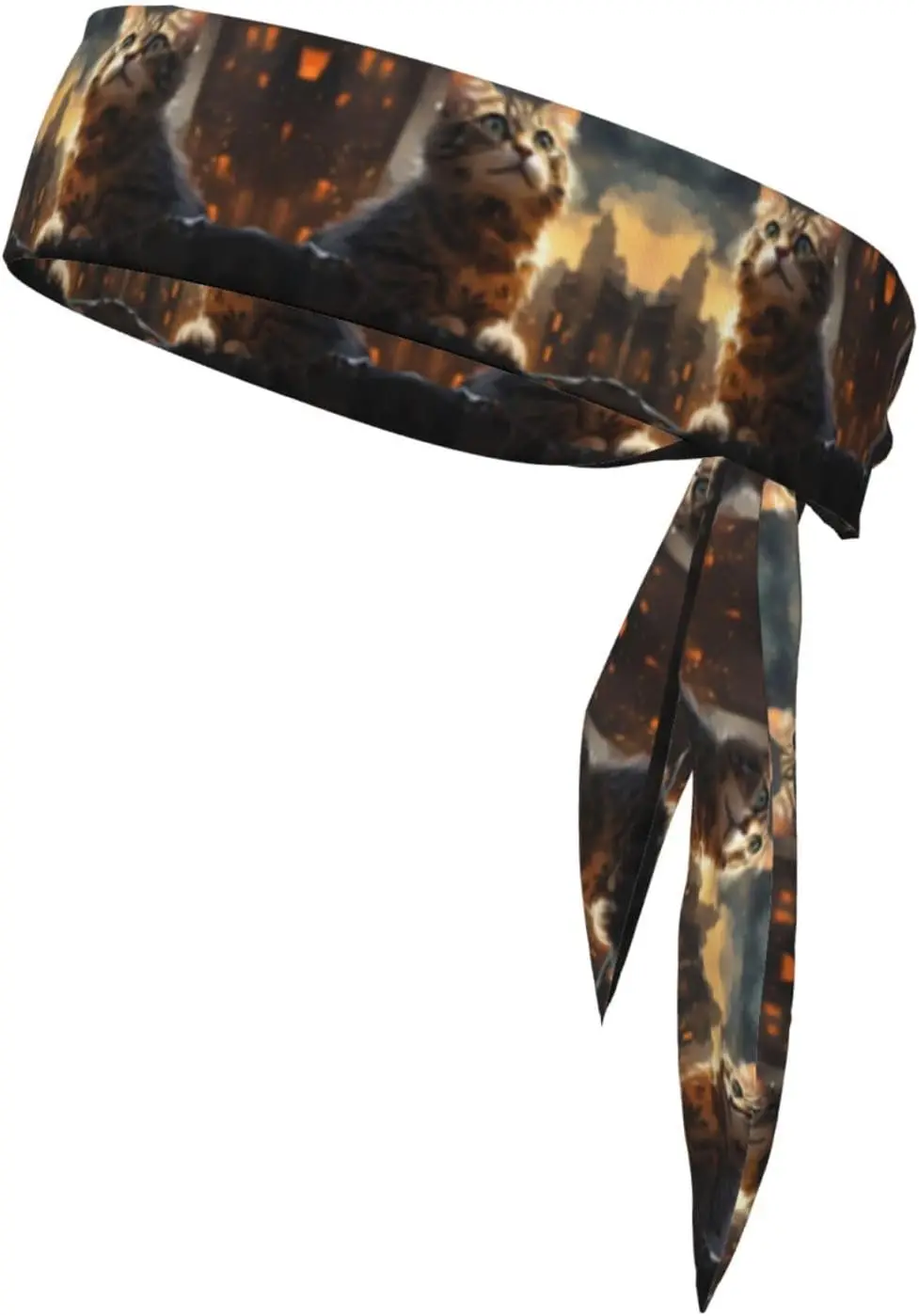 

Sports Head Tie Double-sided straps for Men & Women Moisture Wicking Athletic for Running, Gym, Working Out cats Pattern