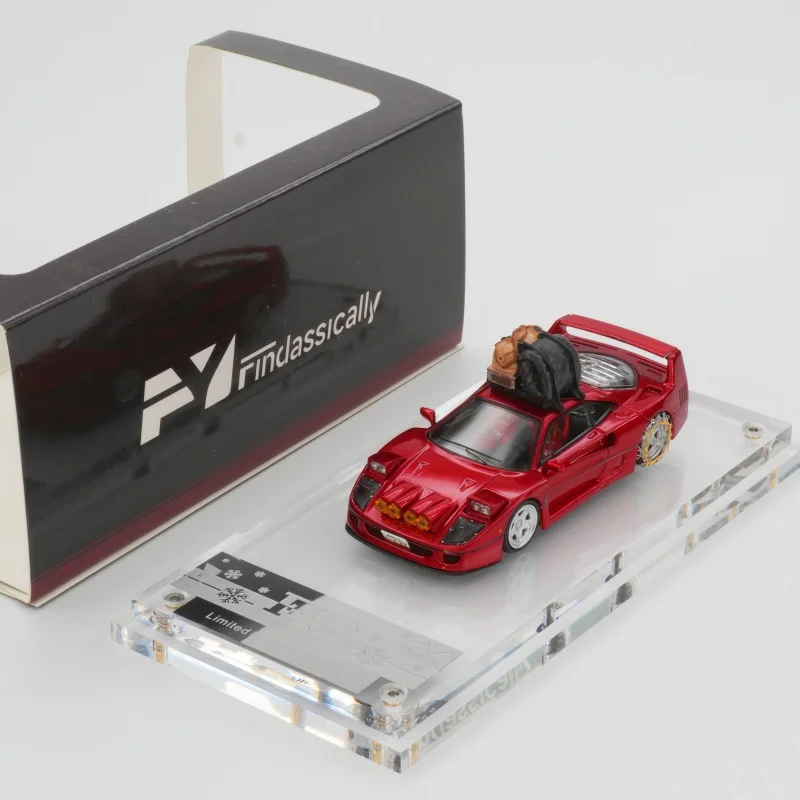 

FY В НАЛИЧИИ 1:64 Findclassically Red F40 Snow Прозрачный прыгающий свет Литая под давлением модель автомобиля Соберите игрушки