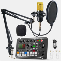 F998 BM800 Set Portable Sound Card Kit Studio Music Mixer Noise Reduction Microphone Voice Live Broadcast for Phone PC Record