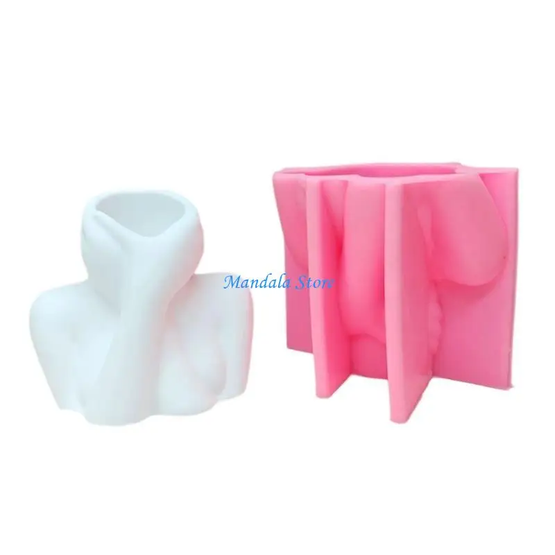 

U2JC Body Statue Silicones Molds for Making Flower Vase Room Desk Decorations