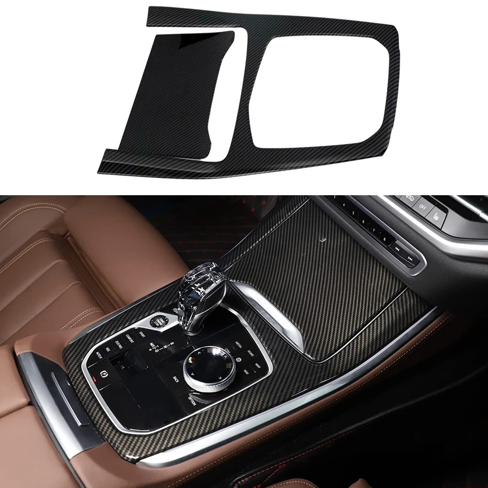 

ABS Carbon Fiber Car Gear Shift Panel Cover Trim for BMW X5 G05 2019 2020 2021 Car Interior Accessories