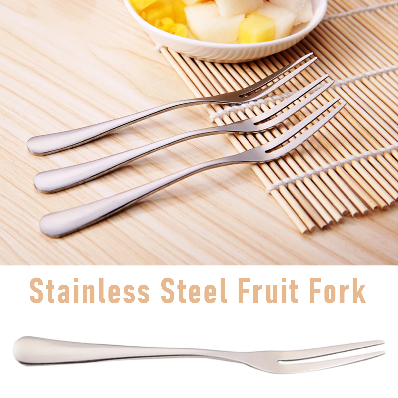 1 Piece 5 Inch Stainless Steel Fruit Fork, Small Kimchi Fork, Banquet Party Restaurant Cafe Bar Seafood Cocktail Dessert Fork
