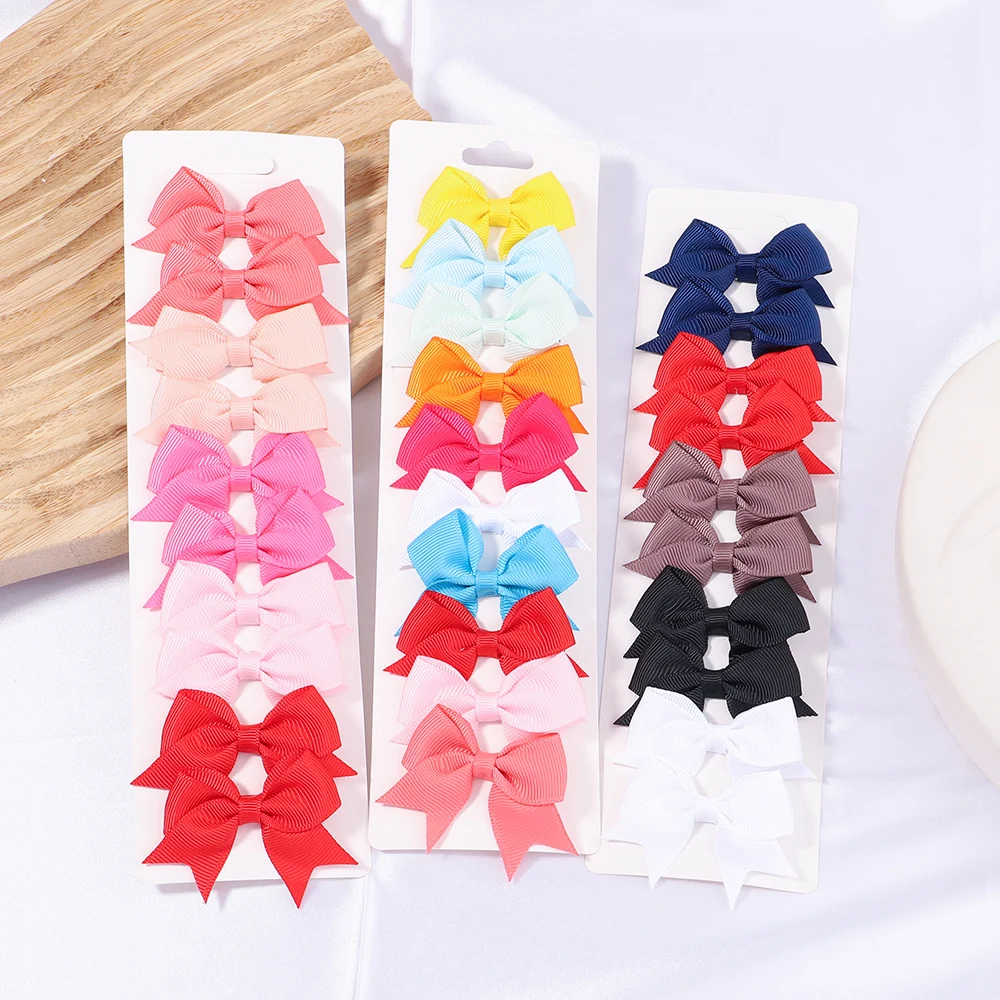 

10Pcs/Set Spring Grosgrain Ribbon Bows Hair Clip Kids Girls Little Tailing Colorful Bowknot Hairpins Headwear Hair Accessories