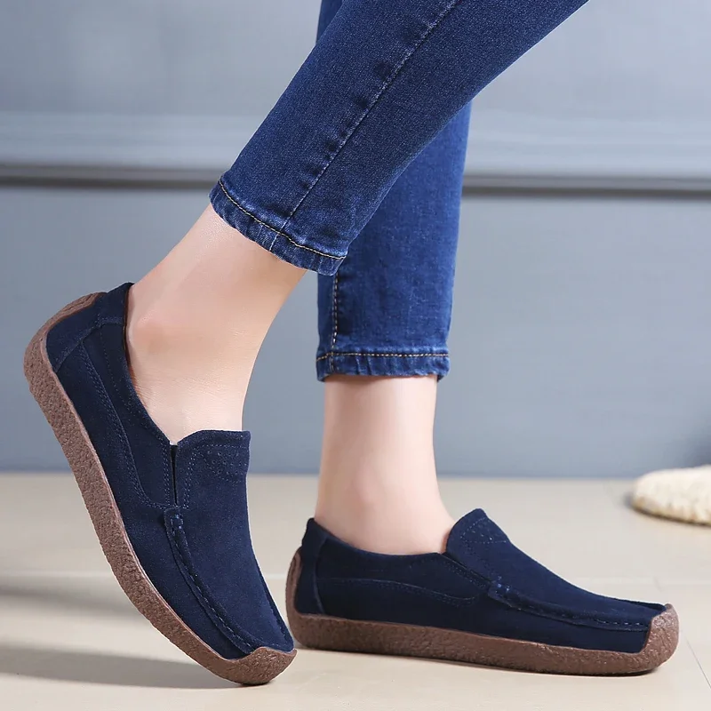 Comfortable Fashionable and Lightweight Suede Women\'s Casual Shoes Casual Shoes Breathable Slide Sleeves Driving Shoes for Women