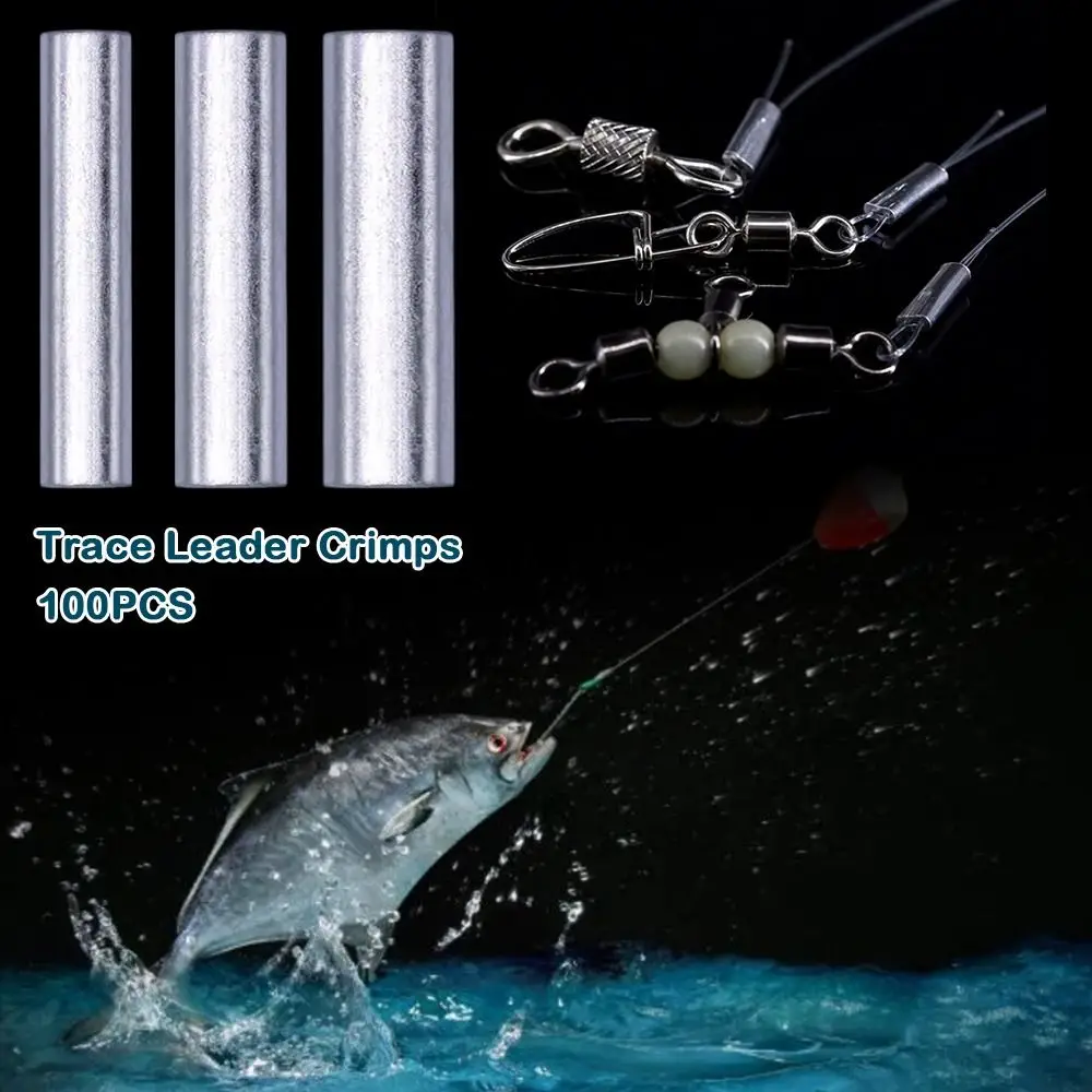 100 Stück Premium 1,0 mm 1,2 mm 1,4 mm Aluminiumhülsen Edelstahl Oval Monofilament Rigging Trace Leader Crimps Outdoor Angeln