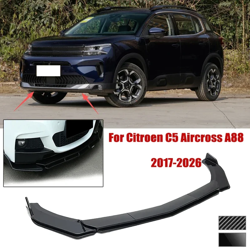 5pcs Front Bumper Shovel For Citroen C5 Aircross A88 2017-2026 Spoiler Front Bumper Deflector Anti Scratch Protection Device