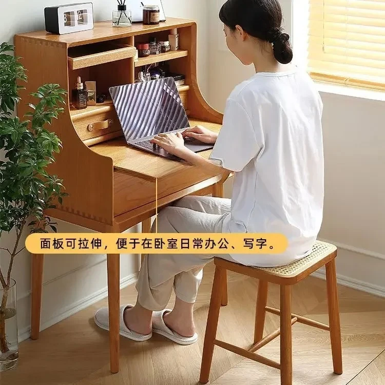 Solid Wood Dressing Table Storage Cherry Wood Small Apartment Makeup Table Dressing Table Bedroom Modern Simple