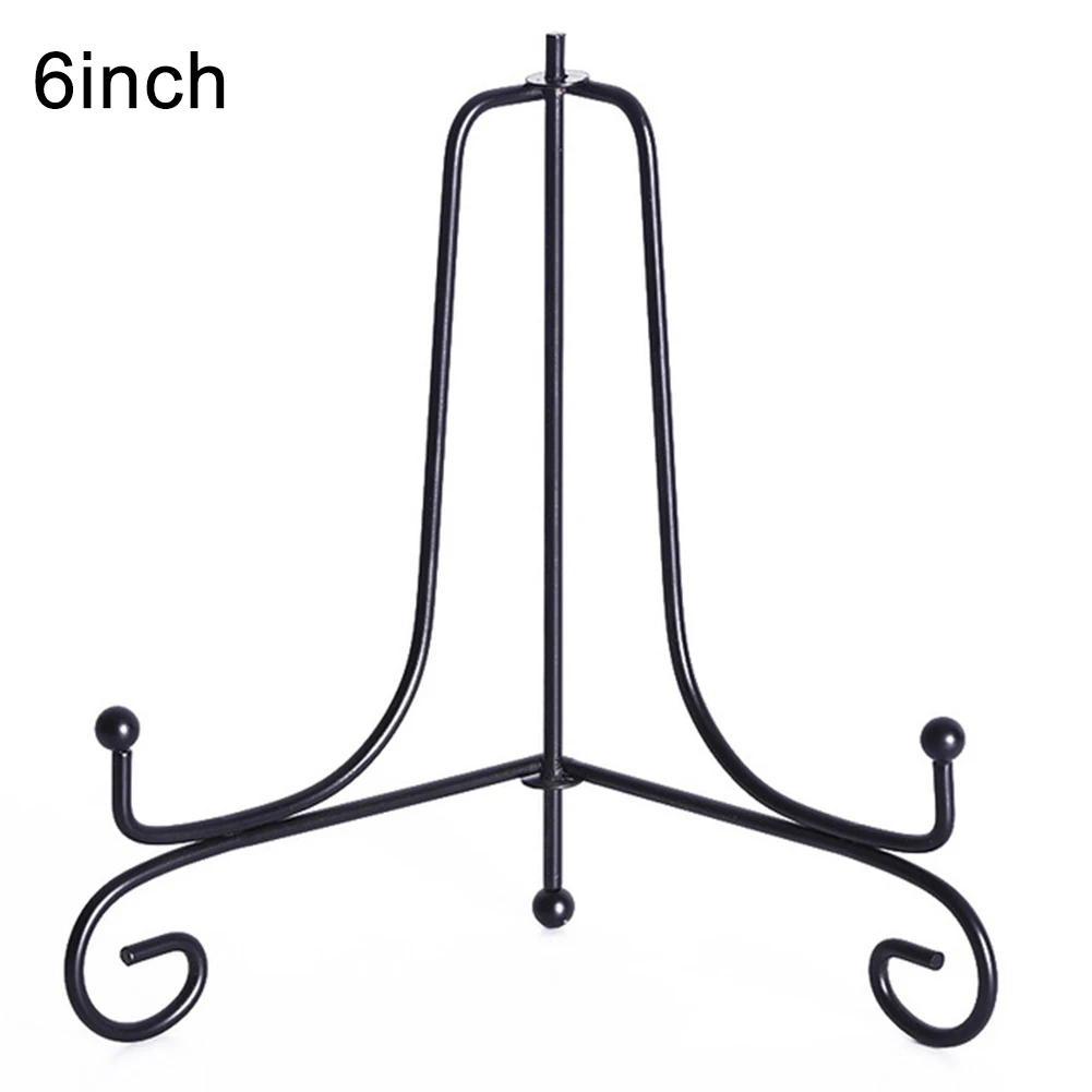 Classic Black Iron Display Stand For Art Picture Photo Frame Plate Bowl Trophy Book Home Kitchen Decor 4 To 12 Inches