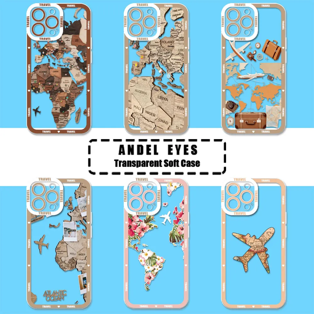 Cool Planes World Map Travel Phone Case For OPPO A98 A96 A94 A92 A79 A78 A74 A73 A58 A57 A55 A54 A53 A35 A31 A17 A16 A15 Cover