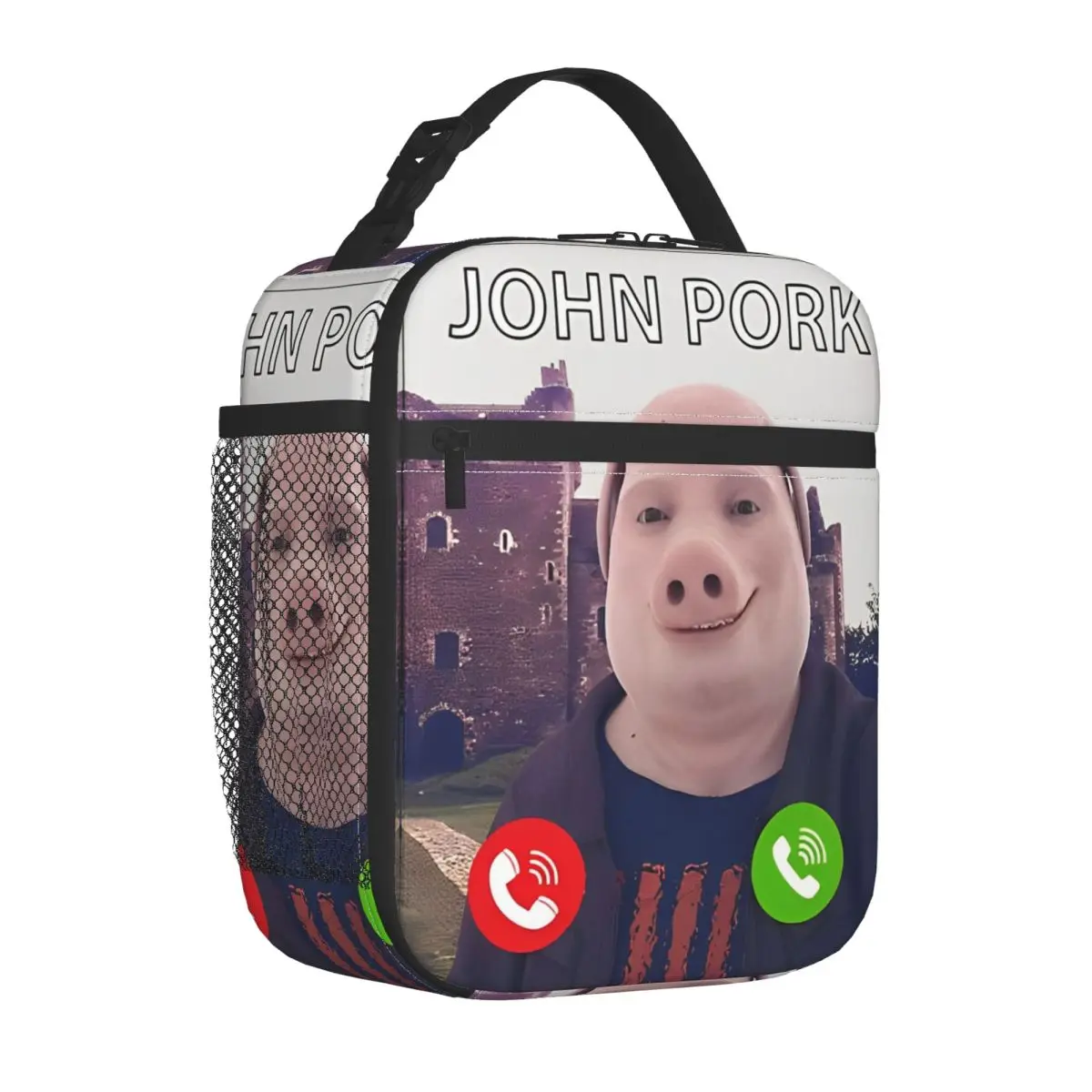 John Pork Is Calling Funny Meme Thermal Insulated Lunch Bags for Picnic Portable Food Bag Thermal Cooler Lunch Boxes