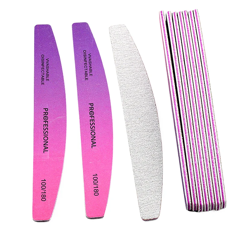 1 pièces lime à ongles professionnelle tampon polisseuse accessoires Double face limes à ongles 100/180 grain limes à ongles outils de soins de manucure