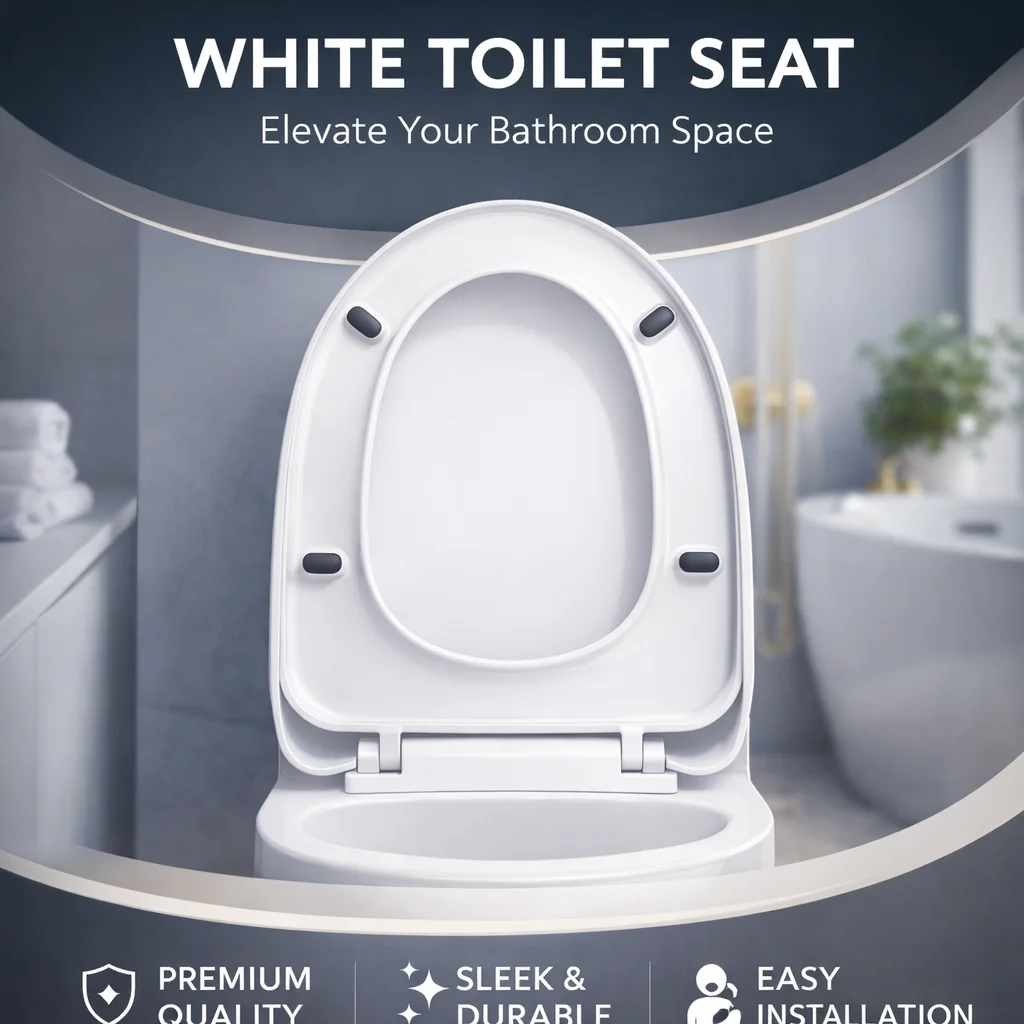 

Reinforced Toilet Seat, Heavy Duty Design, Quiet Close Toilet Lid for Residential Commercial Use